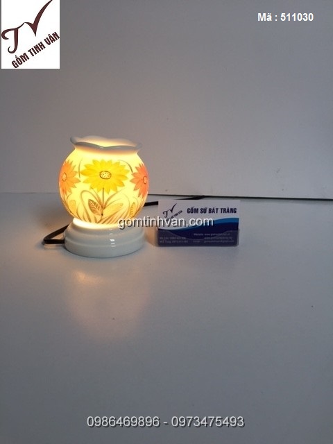 Đèn xông tinh dầu điện vẽ Hoa Cúc -511030