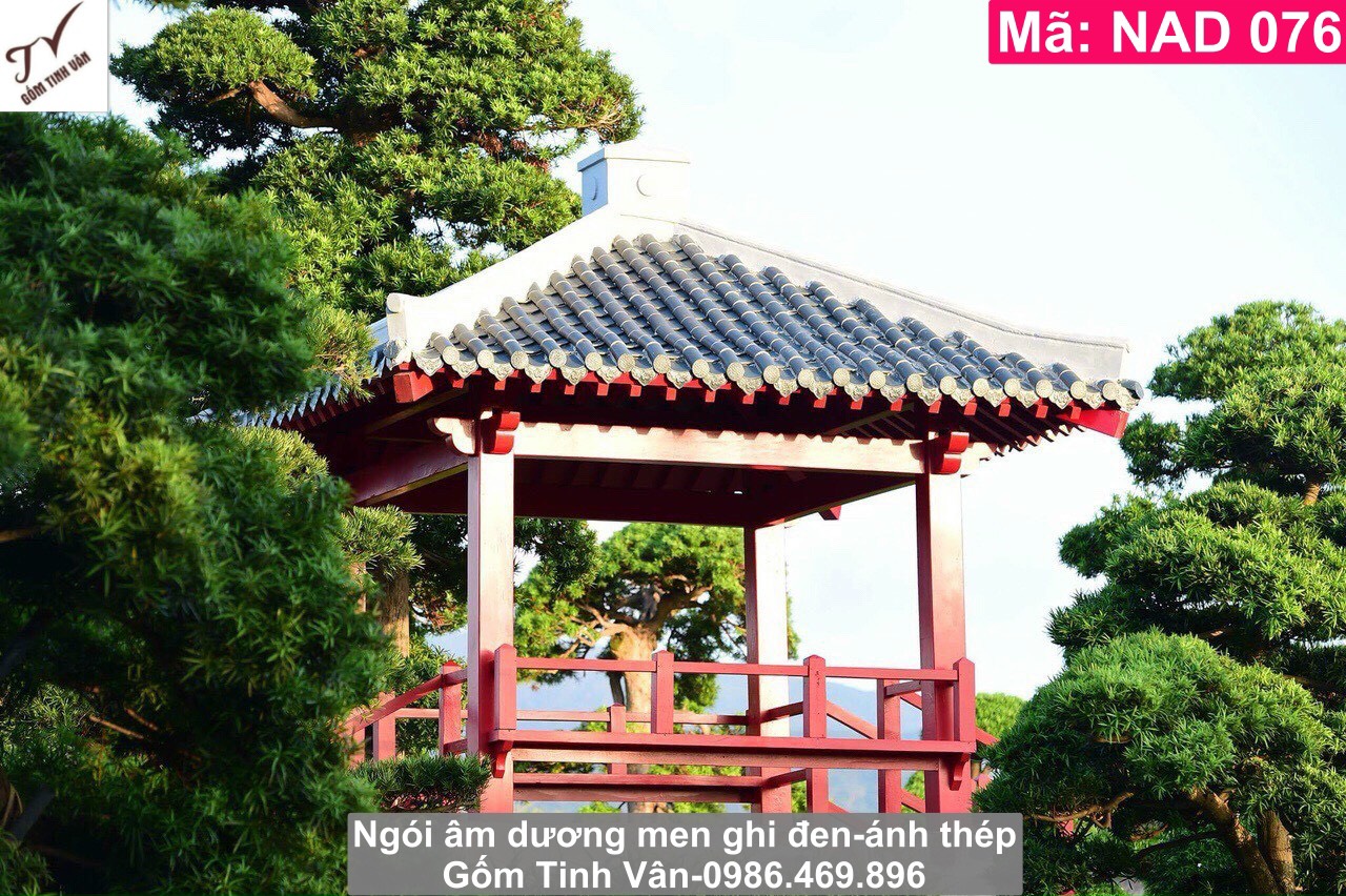 ngoi am duong men ghi den, ma NAD076, ngoi luu ly, mau anh thep, gom su xay dung bat trang tinh van